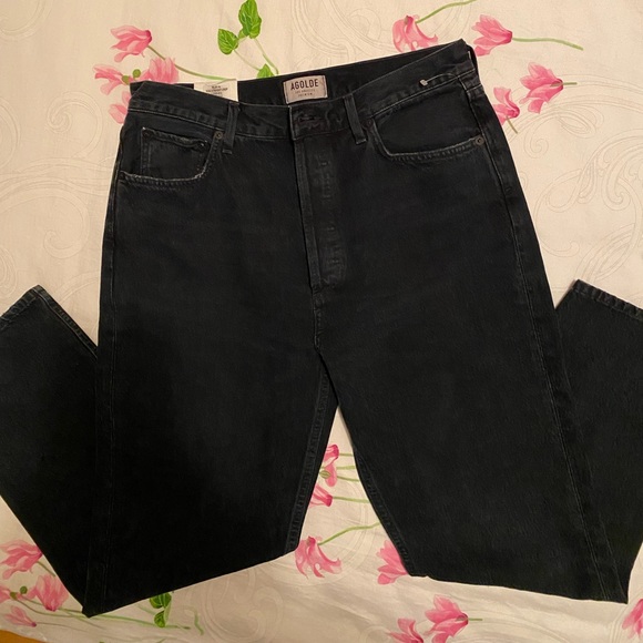 AGOLDE Riley new high rise straight jeans black - Picture 2 of 5